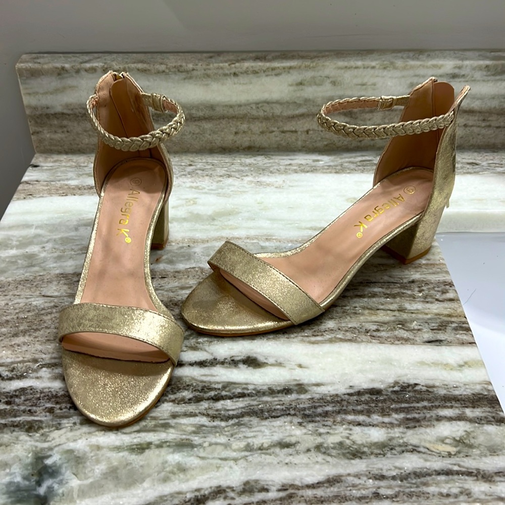 Gold sandal heels